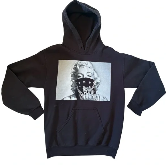 Marilyn Monroe Black Graphic Hoodie woman’s Small - Picture 2 of 8
